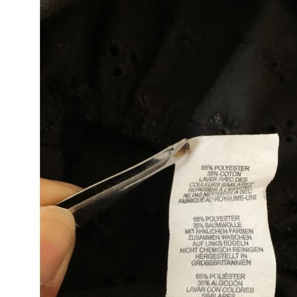 PrettyLittleThing Women Dress US12 Black Broderie Anglaise Smock CLV3671/30/68 - Picture 5 of 8